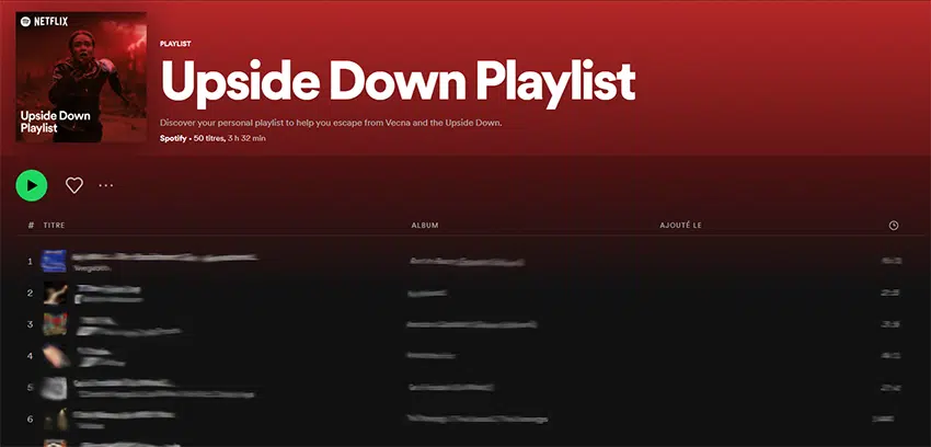 Upside Down Playlist de Spotify