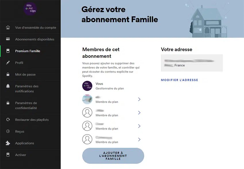 ajouter des membres de la famille à Spotify