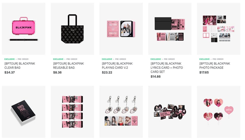 produits dérivés BLACKPINK