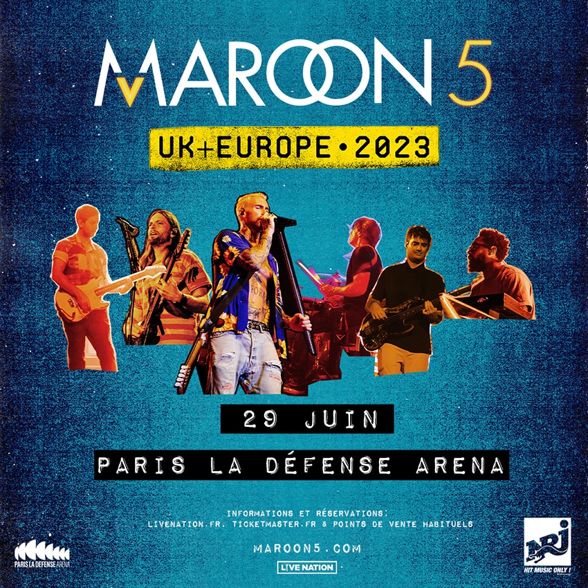 Maroon 5 info de prévente concert 2023 et comment obtenir son billet