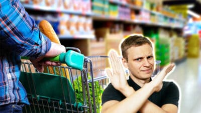 supermarché homme qui dit non