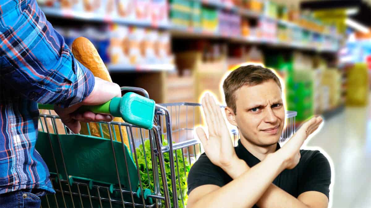supermarché homme qui dit non