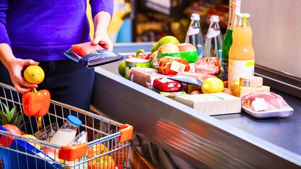 courses alimentaire au supermarché