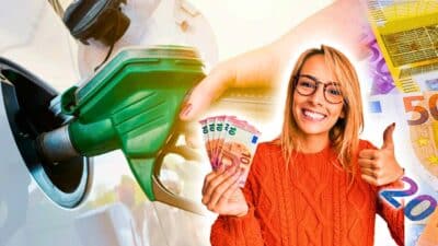 aide carburant femme contente
