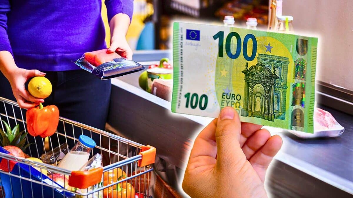 billet de 100 pour les courses supermarché