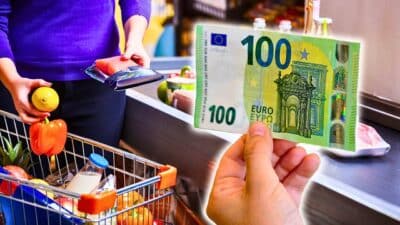 billet de 100 pour les courses supermarché