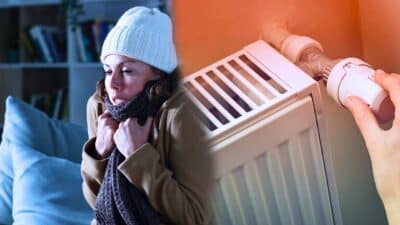 femme froid chauffage gelee