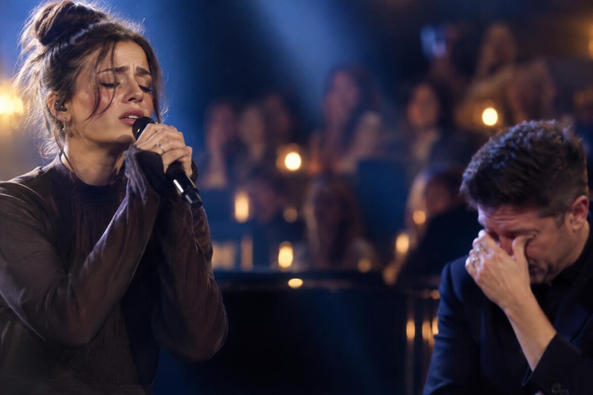 Isabella chante Louis sous les yeux émus de Mosimann (image générée par IA)
